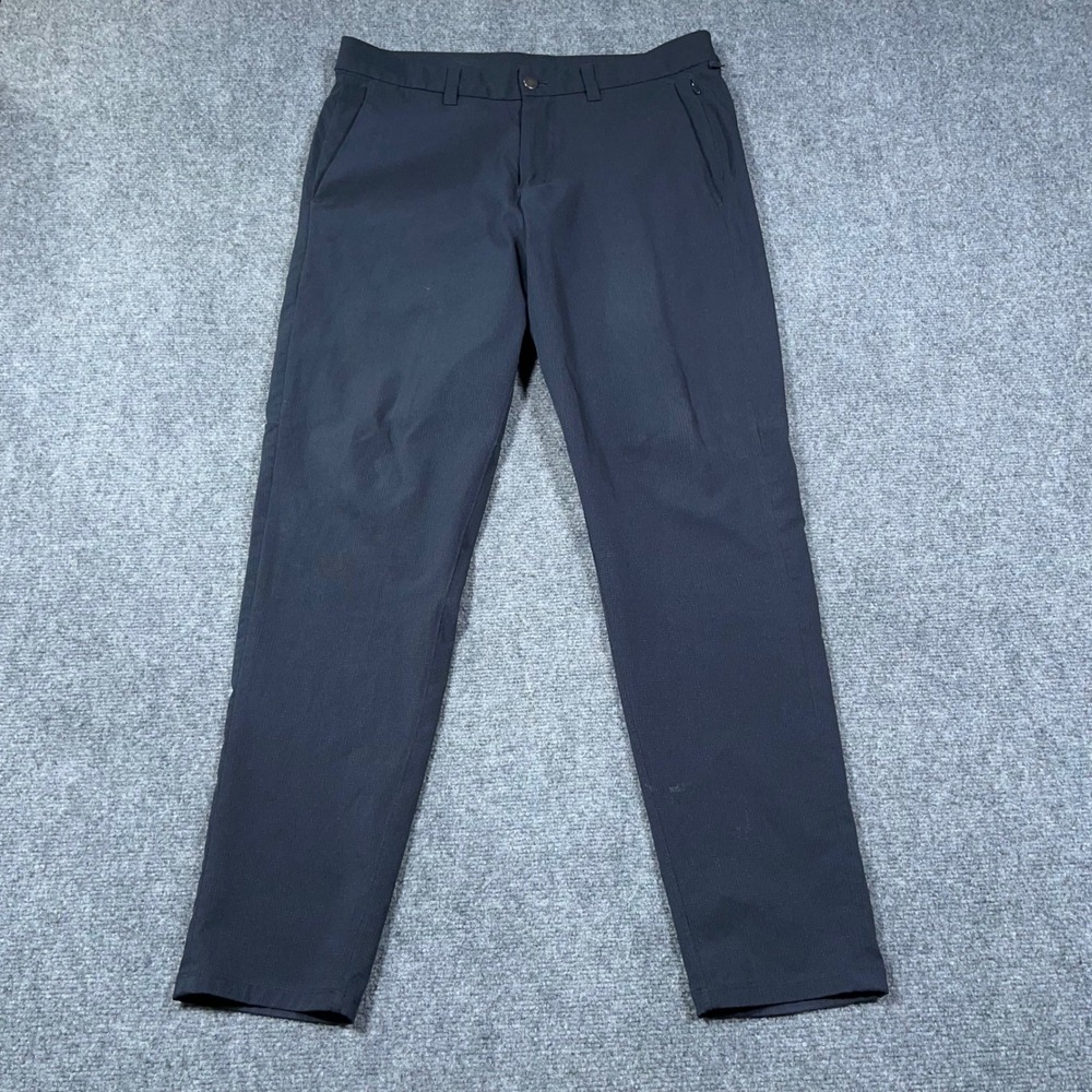 Lululemon Commission Slim-Fit Pant Mens 33 Warpstreme Trousers Performance Navy